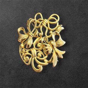 Vintage TARA Large 2-3/8" Ribbons & Bows Brooch Pin